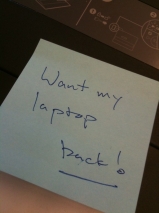 No laptop